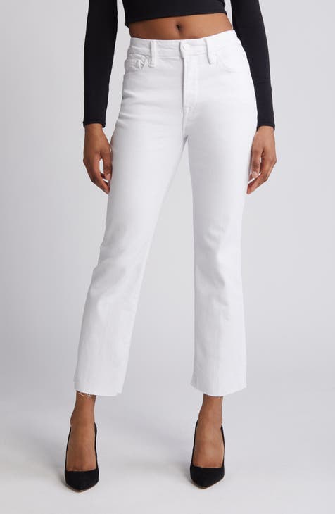 White Comfort Stretch Wide Leg High Waist Plus Size Jeans