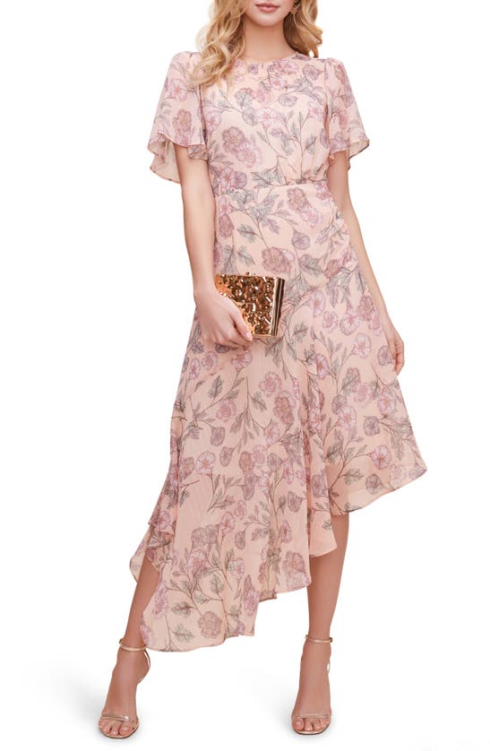 Astr Floral Print Dress In Pink Garden Floral