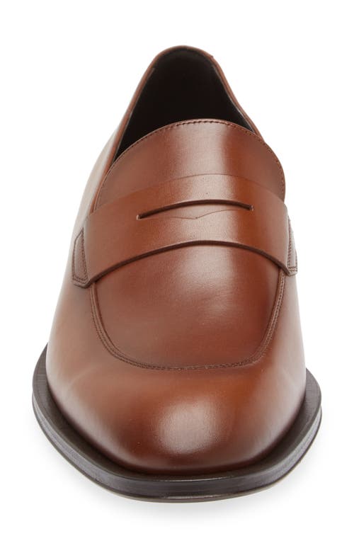 Hugo Boss Derrek Leather Loafer In Medium Brown
