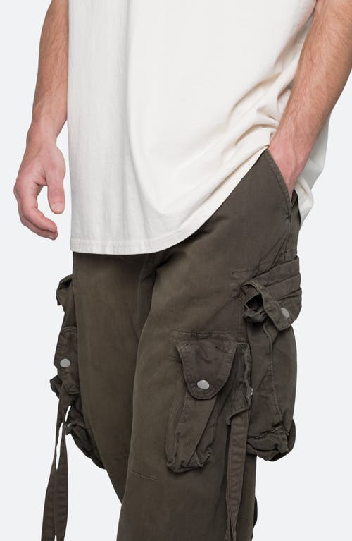 Shop Mnml Strapped Cotton Cargo Pants In Brown