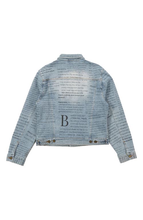 Shop Tier Nyc Tier Newspaper Article Denim Jacket In Blue