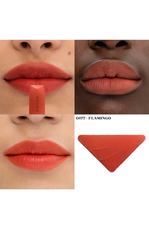 Shop Prada Monochrome Soft Matte Refillable Lipstick In O177 Flamingo - Bright Orange