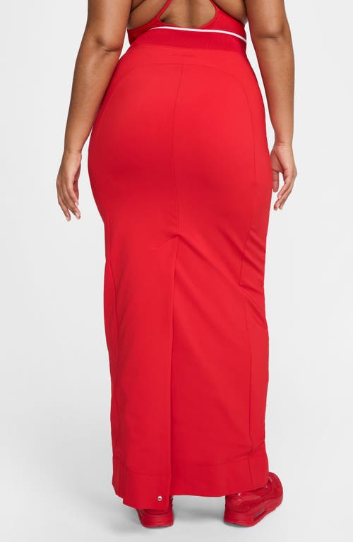 Shop Nike X Jacquemus Maxi Skirt In University Red/white