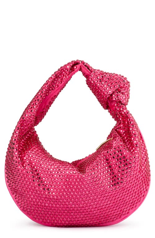 Juliana Crystal Top Handle Bag in Fuchsia