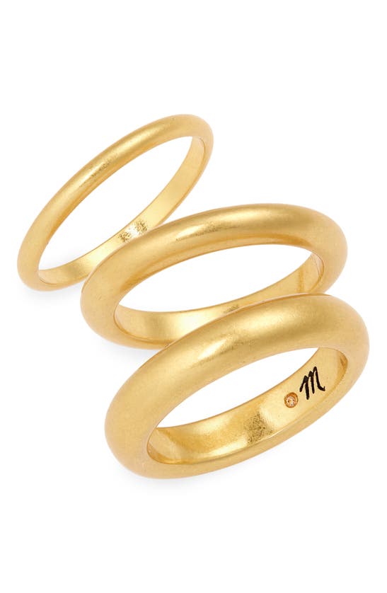 Shop Madewell Chunky Stacking Ring Set In Vintage Gold
