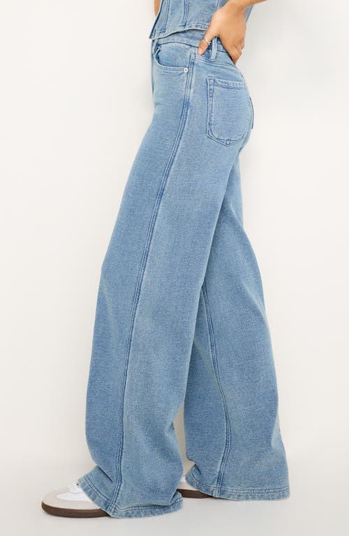 Shop Good American Jeanius Good Skate Cotton Pants In Indigo586