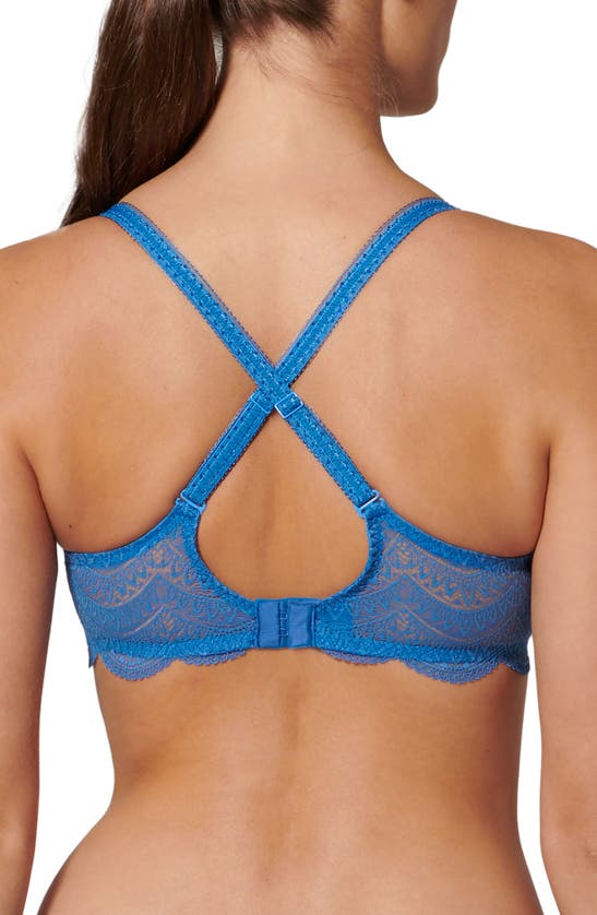 Shop Simone Perele Karma Underwire Lace Demi Bra In Myosotis Blue