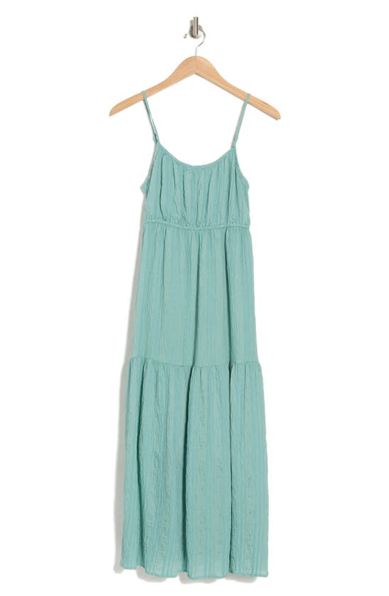 Shop Lovestitch Tiered Maxi Dress In Dusty Teal