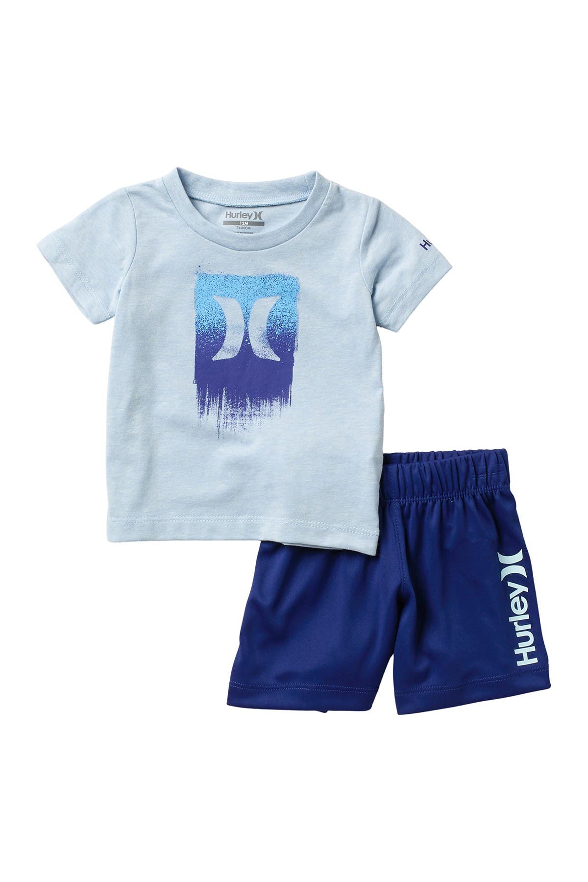 Hurley Dri-fit Logo T-shirt & Shorts Set In U1a-i Blue
