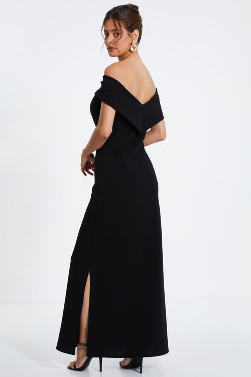 Shop Quiz Bardot Maxi Dress In Black