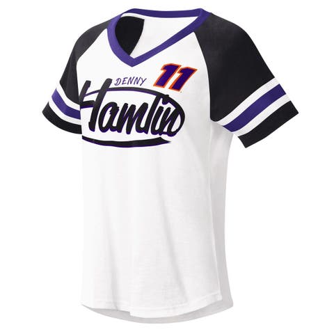 Women's Fanatics Branded Lamar Jackson White Baltimore Ravens Athena Player  Raglan V-Neck Top