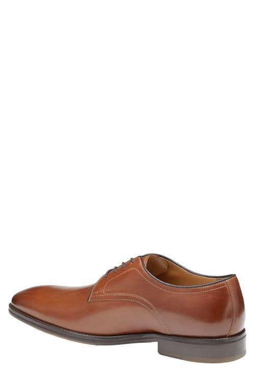 Johnston & Murphy Sullivan Plain Toe Derby In Tan Italian Calfskin