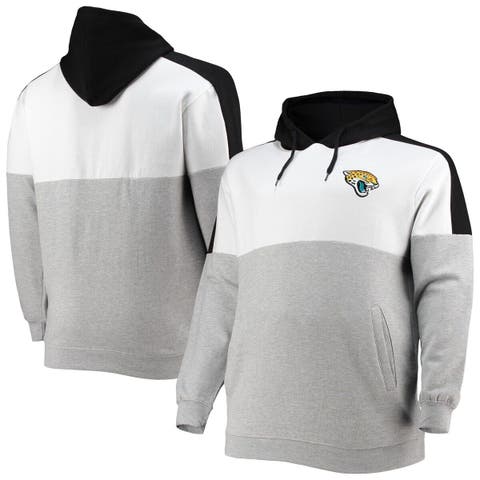 Men's Antigua Heather Gray Jacksonville Jaguars Victory Pullover Hoodie