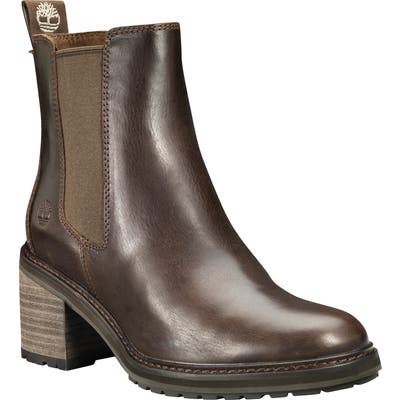 Timberland Sienna Waterproof Block Heel Chelsea Boot, Brown
