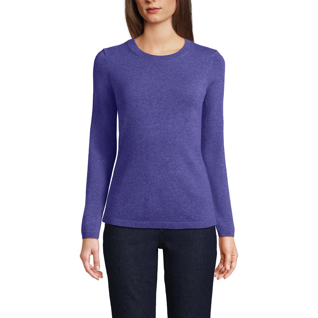 Lands' End Cashmere Sweater In Rich Periwinkle Heather