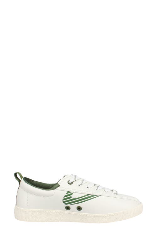 Tretorn Set Point Low Top Sneaker In White/green