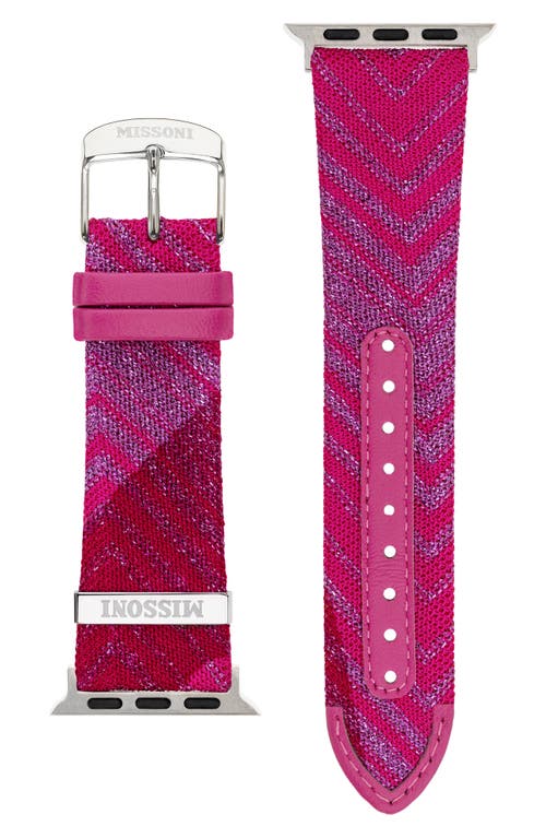 Missoni Multicolor Authentic Zigzag Textile Apple Watch Watchband, 22mm/24mm in Multicolor Pink at Nordstrom, Size 24 Mm