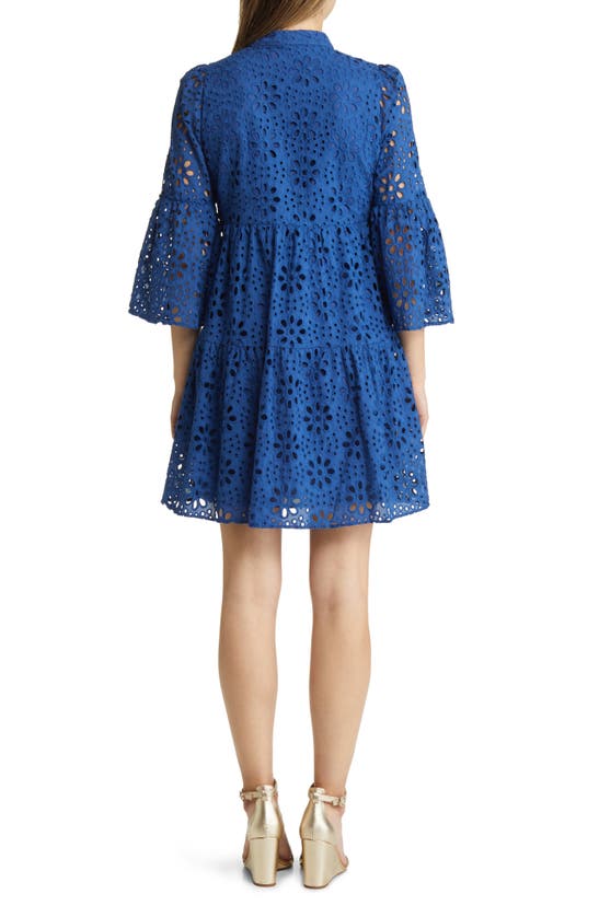Lilly Pulitzer Hazelanne Eyelet Tiered Cotton Trapeze Dress In Oyster