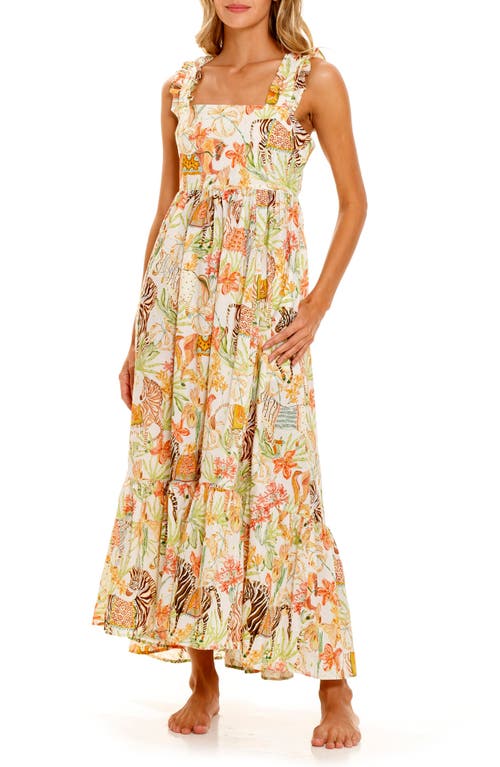 The Lazy Poet Mika Wide Caravan Cotton Nightgown Green at Nordstrom,