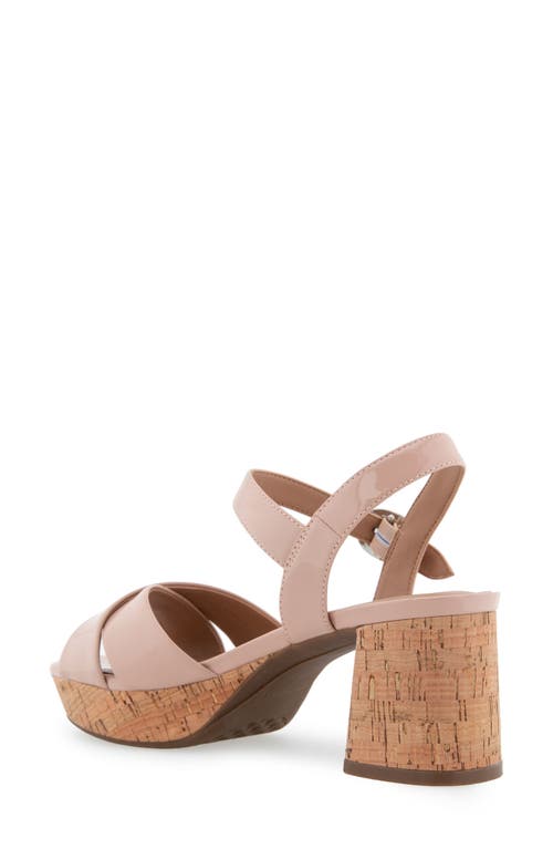 Shop Aerosoles Cosmos Sandal In Cipria Patent Pu W/cork Heel