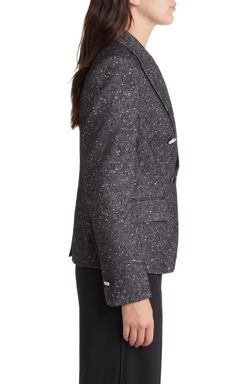 Hugo Boss Jocanah Double Breasted Blazer In Monochrome Slub Fantasy