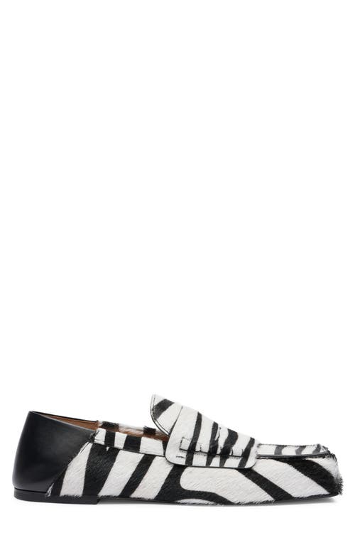 Shop Jacquemus The Carré Genuine Calfskin Loafer In Black And White Zebra 9dz