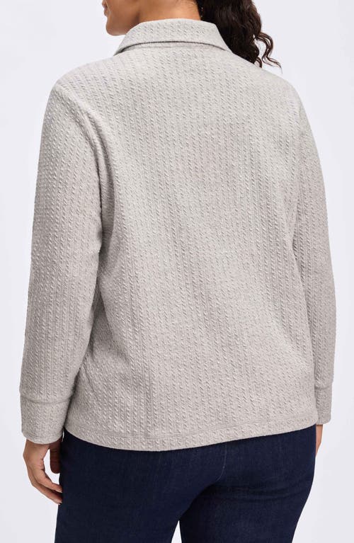 Foxcroft Sammy Cotton Blend Polo Sweater In Charcoal Heather