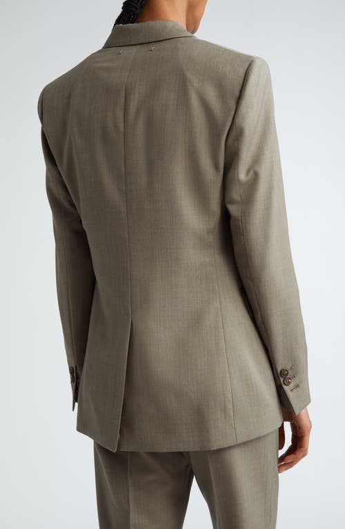 Shop Golden Goose Journey Single Breasted Wool Blazer In Fallen Rock