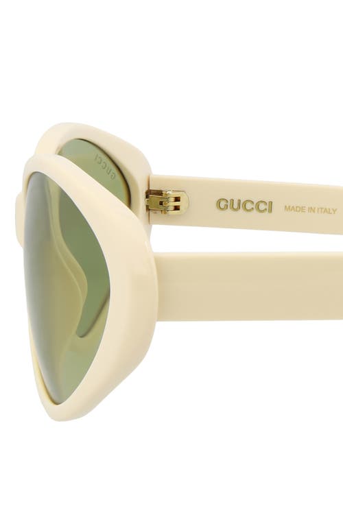 Gucci Cat Eye Sunglasses In Ivory Ivory Green