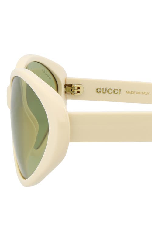 Shop Gucci 67mm Cat Eye Sunglasses In Ivory Ivory Green