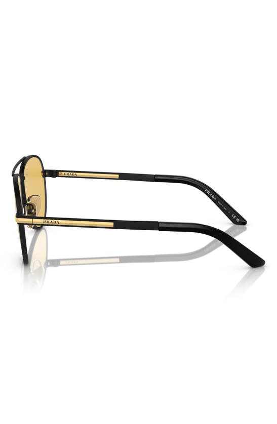 Shop Prada 60mm Pilot Sunglasses In Matte Black