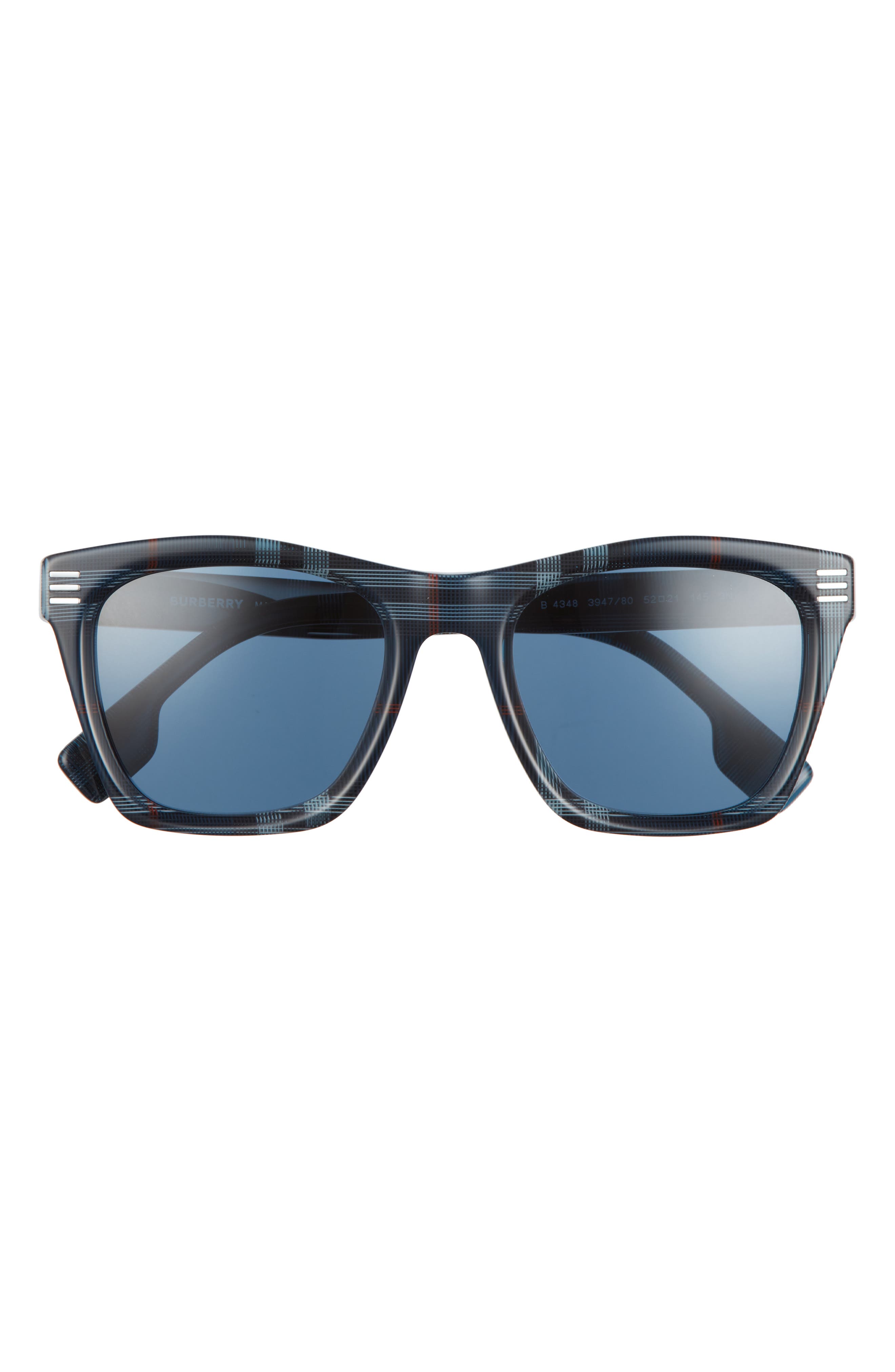 Burberry 52mm Square Sunglasses in Navy Check/Dark Blue at Nordstrom