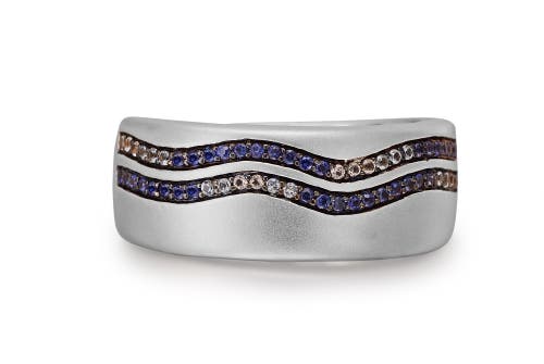 Luvmyjewelry Lifes A Beach Blue Sapphire & Topaz Silver Band Men Ring In Silver