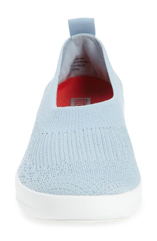 Fitflop Uberknit Ballerina Flat In Pale Blue/ Silver