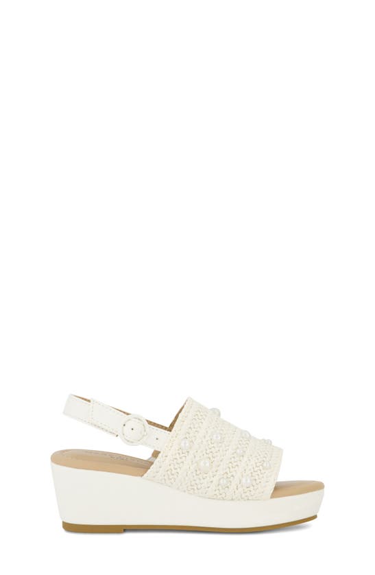 Shop Marc Fisher Kids' Marren Slingback Wedge Sandal In White