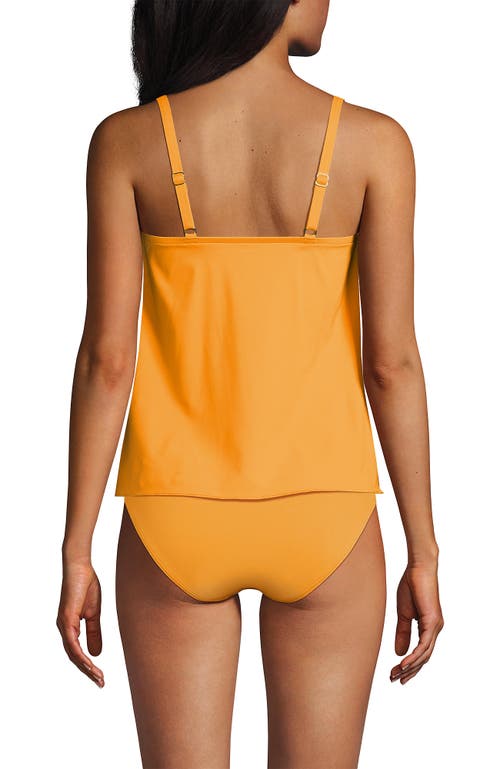 Shop Lands' End Chlorine Resistant Tulip Hem Tankini Swimsuit Top In Sweet Mango