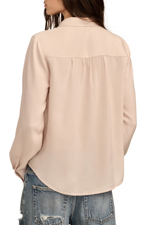Lucky Brand Hammered Satin Button-up Shirt In Beige Morn