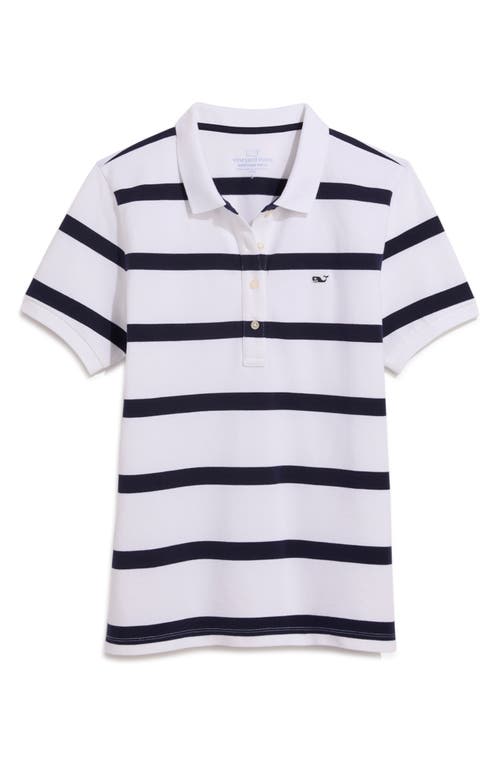 vineyard vines Heritage Cotton Polo Ostripe - White/Navy at Nordstrom,