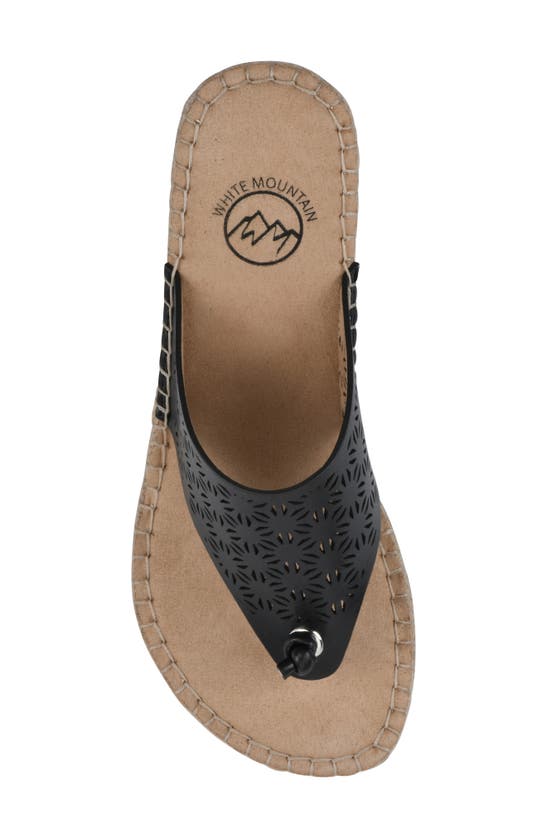 Shop White Mountain Footwear Beaux Espadrille Wedge Sandal In Black/ Smooth