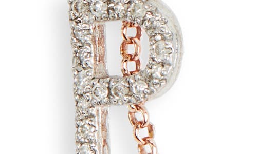 Meshmerise Bezel Diamond Initial Chain Necklace In Rose-p
