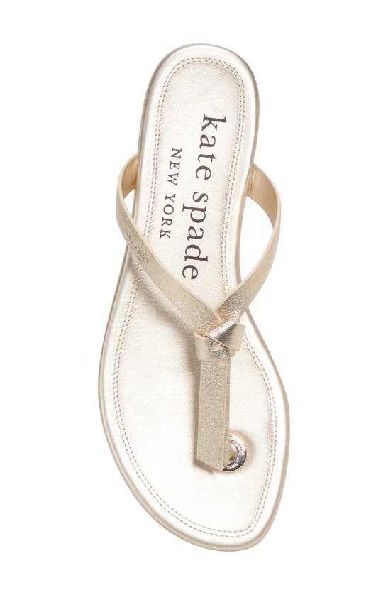 Shop Kate Spade New York Knott Flip Flop In Pale Gold