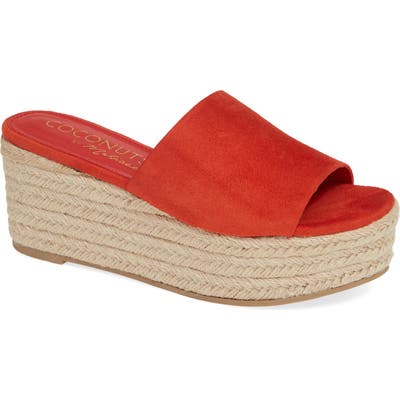 Coconuts By Matisse Sandy Platform Slide Sandal, Red