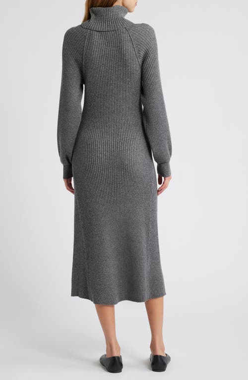 Shop Rails Carrie Turtleneck Long Sleeve Wool Blend Midi Sweater Dress In Heather Charcoal