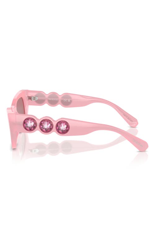 Shop Swarovski 53mm Pillow Sunglasses In Milky Pink