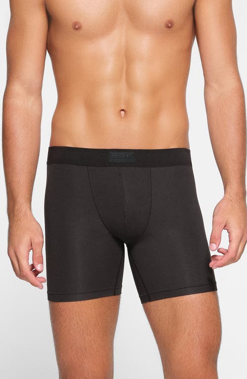 Skims 5-inch Cotton & Modal Blend Boxer Briefs In Onyx