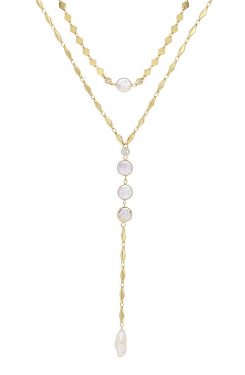 Ettika Set of 2 Pearl Necklaces in Gold at Nordstrom