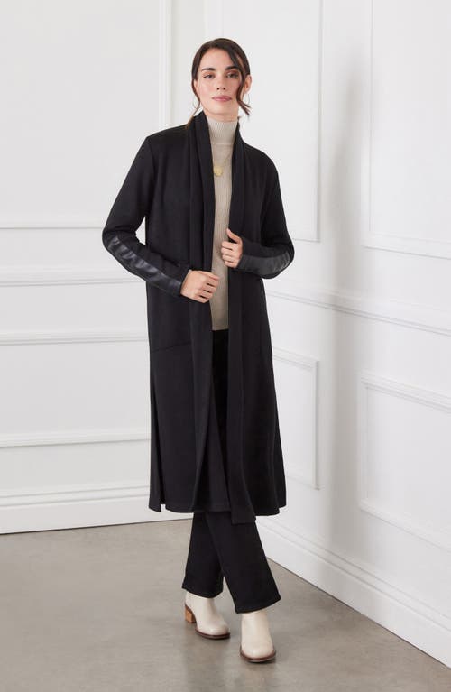 Shop Karen Kane Faux Leather Patch Duster In Black