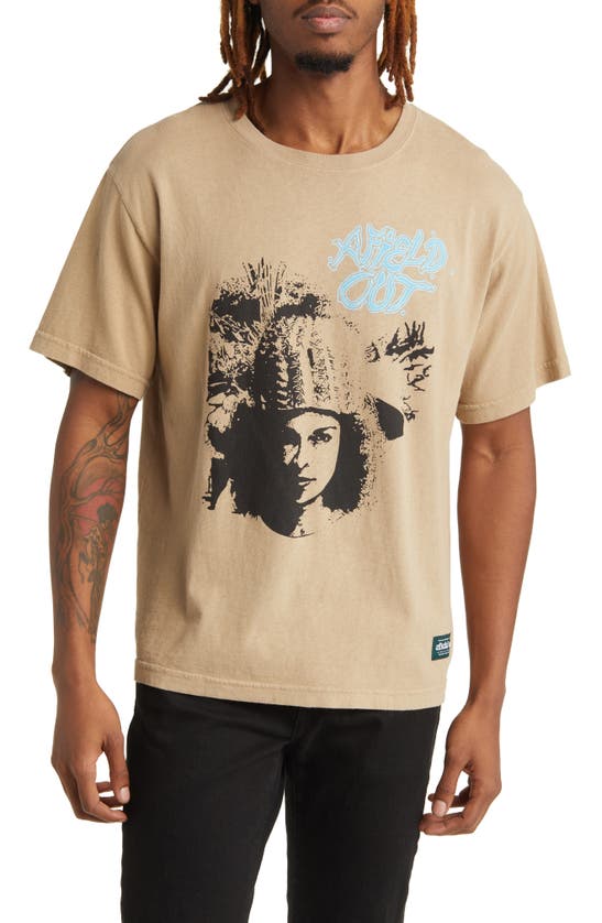Shop Afield Out Bianca Graphic T-shirt In Sand