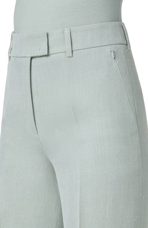 Shop Akris Fior Chambray Pants<br> In Stone Blue