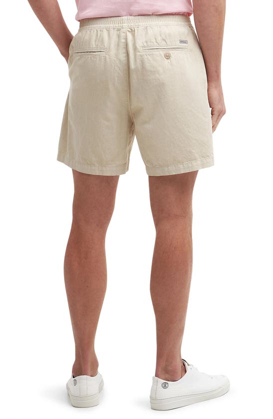 Shop Barbour Melonby Cotton & Linen Shorts In Mist
